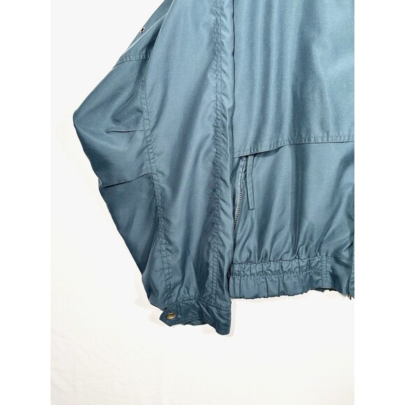 Vtg 90s MV Sport American Road Line Windbreaker Jacket Men Large Green Hooded - Picture 3 of 13